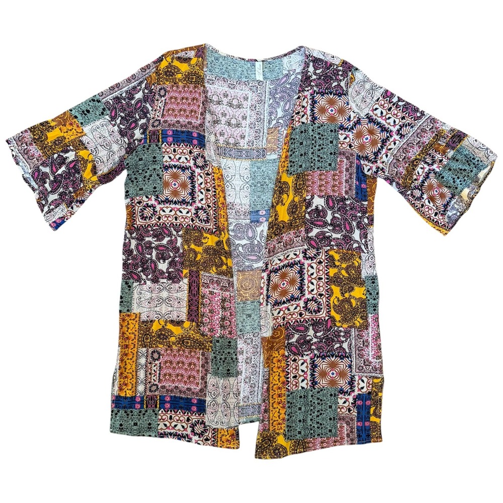 L Love Kimono Multi-Color Patchwork - Size S